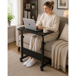 FLAVORA Black With Black Frame-Adjustable Laptop Table Desk - Size: 0.6m2 - thumbnail 6
