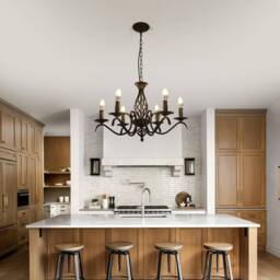 COMELY 6 Heads Black Vintage Pendant Light, Industrial Metal Ceiling lights - thumbnail 4