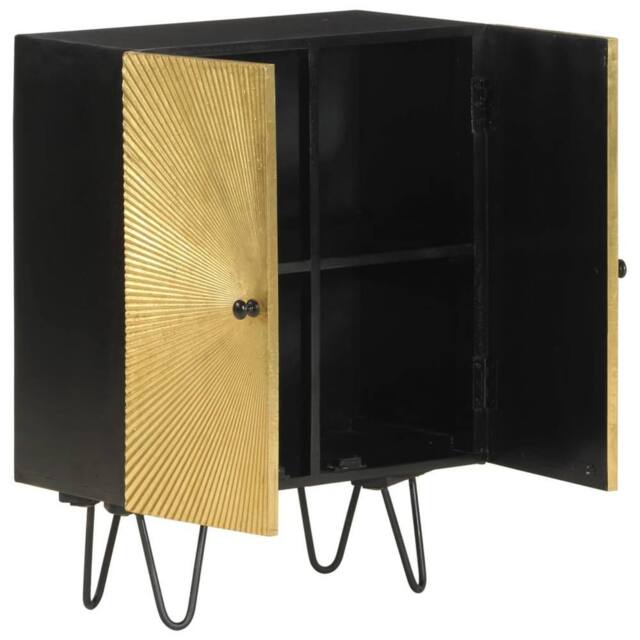 Berkfield Home Sideboard 55x30x75 cm Solid Wood Mango in Gold - Size: 55 x 30 x 75 cm - image 1
