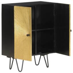 Berkfield Home Sideboard 55x30x75 cm Solid Wood Mango in Gold - Size: 55 x 30 x 75 cm