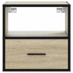 Berkfield Home Wall-mounted Bedside Cabinet Sonoma Oak 40x31x39.5 cm in Brown - thumbnail 5