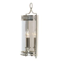 Netlighting Guildhall 1 Light Indoor Candle Wall Light Polished Nickel E14 in Grey - thumbnail 1