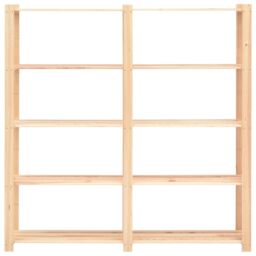 Berkfield Home 5-Tier Storage Racks 5 pcs 170x38x170 cm Solid Pinewood 500 kg in Beige - Size: 170 x 38 x 170 cm - thumbnail 4