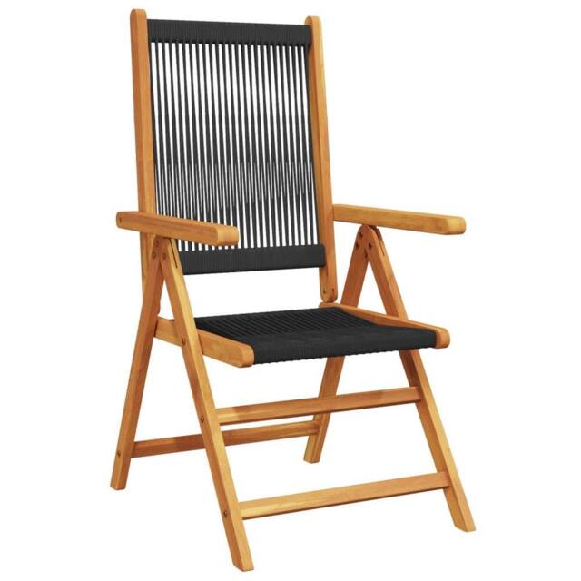 Berkfield Home Reclining Garden Chairs 6 pcs Black Solid Wood Acacia - image 1
