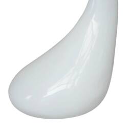Berkfield Home Coffee Table with Round Glass Top High Gloss White - thumbnail 4
