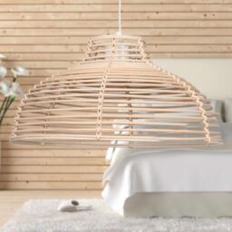 First Choice Lighting Katrina - Rattan Dome Pendant Lightshade in Natural - thumbnail 4