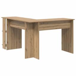 Berkfield Home Corner Desk with Storage Artisan Oak 140x113, 5x75cm in Brown - Size: 5x75 cm - thumbnail 7