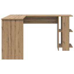 Berkfield Home Corner Desk with Storage Artisan Oak 140x113, 5x75cm in Brown - Size: 5x75 cm - thumbnail 6