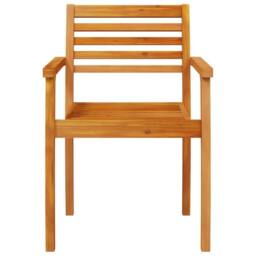 Berkfield Home Garden Chairs 4 pcs 59x55x85 cm Solid Wood Acacia in Brown - Size: 59 x 55 x 85 cm - thumbnail 5