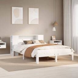 Berkfield Home Decorative Bookcase Bed without Mattress White 135x190 cm Doouble - thumbnail 2