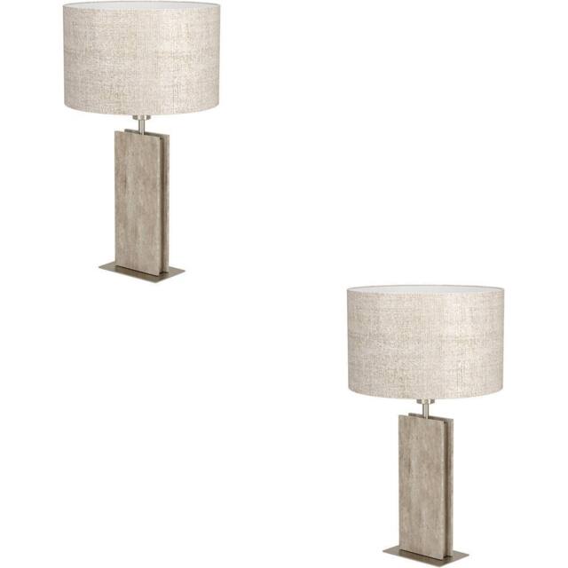 Loops 2 PACK Stylish Satin Nickel Table Lamp - Elegant Indoor Home Décor - image 1
