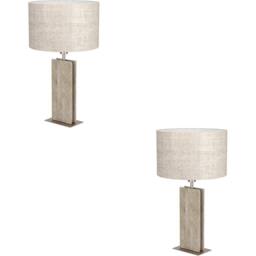 Loops 2 PACK Stylish Satin Nickel Table Lamp - Elegant Indoor Home Décor