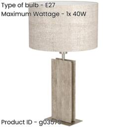 Loops 2 PACK Stylish Satin Nickel Table Lamp - Elegant Indoor Home Décor - thumbnail 2
