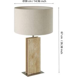 Loops 2 PACK Stylish Satin Nickel Table Lamp - Elegant Indoor Home Décor - thumbnail 5
