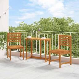 Berkfield Home Garden Chairs Without Arms - Set of 2 in Solid Acacia Wood in Brown - thumbnail 3