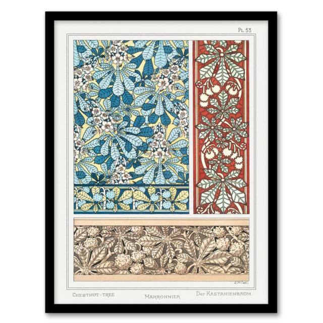 Artery8 Maurice Pillard Verneuil Framed Wall Art Print Chestnut Tree Patterns - Size: A4 - image 1