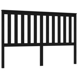 Berkfield Home Beautiful Bed Headboard Black 166x6x101 cm Solid Wood Pine - Size: 166 x 6 x 101 cm - thumbnail 3