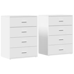 Berkfield Home Sideboards 2 pcs White 60x39x80 cm Engineered Wood - Size: 60 x 39 x 80 cm - thumbnail 1
