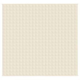 Berkfield Home Weighted Blanket Light Cream 220x230 cm King 15 kg Fabric - thumbnail 3
