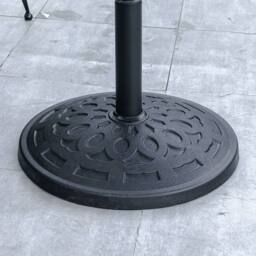 Living and Home Patio Umbrella 3M Large Traditional Parasol with Resin Base in Black - thumbnail 7