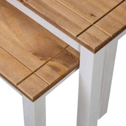 Berkfield Home Nesting Tables 2 pcs White Solid Pine Wood Panama Range - thumbnail 5