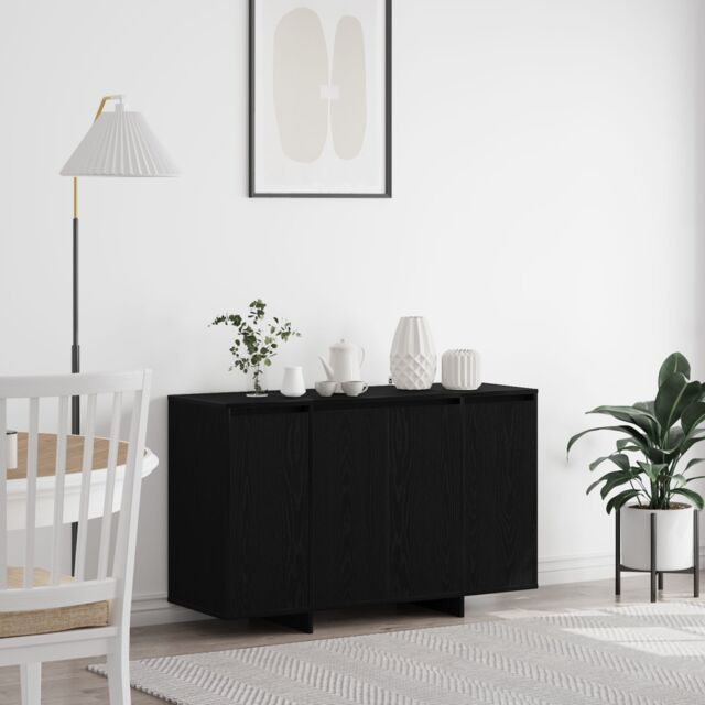 Berkfield Home Black Oak Sideboard Black oak Wood 120 x 41 x 75 cm - image 1