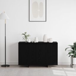 Berkfield Home Black Oak Sideboard Black oak Wood 120 x 41 x 75 cm - thumbnail 4