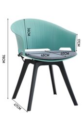 Living and Home 4Pcs Swivel PP Dining Chairs with Armrest ( Load Capacity 150kg ) in Blue - thumbnail 6