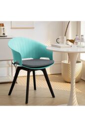 Living and Home 4Pcs Swivel PP Dining Chairs with Armrest ( Load Capacity 150kg ) in Blue - thumbnail 4