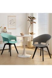 Living and Home 4Pcs Swivel PP Dining Chairs with Armrest ( Load Capacity 150kg ) in Blue - thumbnail 2