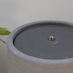 Primrose Mares Ridged Outdoor Water Feature with LED Lights 53cm in Grey - thumbnail 4