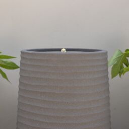 Primrose Mares Ridged Outdoor Water Feature with LED Lights 53cm in Grey - thumbnail 2