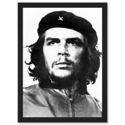 Artery8 Revolutionary Che Guevara Photo Iconic Korda Portrait A4 Artwork Framed Wall Art Print in Black - thumbnail 1
