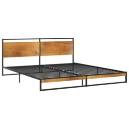 Berkfield Home Bed Frame Metal 180x200 cm Super King in Black - thumbnail 2