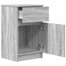 Berkfield Home Durable Bedside Cabinets 2 pcs Grey Sonoma 39x35x65 cm Engineered Wood - Size: 39 x 35 x 65 cm - thumbnail 6