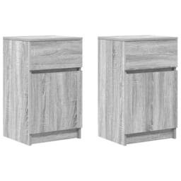 Berkfield Home Durable Bedside Cabinets 2 pcs Grey Sonoma 39x35x65 cm Engineered Wood - Size: 39 x 35 x 65 cm - thumbnail 3