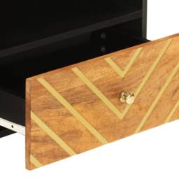 Berkfield Home TV Cabinet Brown & Black 80x33.5x46 cm Solid Wood Mango - thumbnail 9