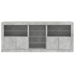Berkfield Home Sideboard with LED Lights Concrete Grey 162x37x67 cm - Size: 162 x 37 x 67 cm - thumbnail 7