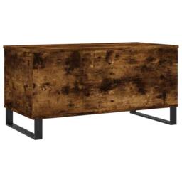 Berkfield Home Coffee Table Smoked Oak 90x44.5x45 cm Engineered Wood in Brown - thumbnail 5