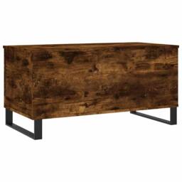 Berkfield Home Coffee Table Smoked Oak 90x44.5x45 cm Engineered Wood in Brown - thumbnail 8