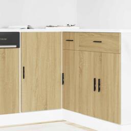 Berkfield Home Sink Base Cabinet Sonoma Oak Engineered Wood in Light Brown - thumbnail 1