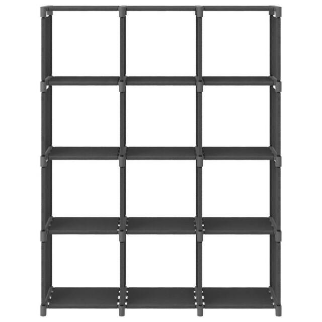 Berkfield Home 12-Cube Display Shelf Grey 103x30x141 cm Fabric - Size: 103 x 30 x 141 cm - image 1