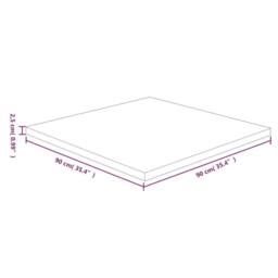 Berkfield Home Square Table Top Dark Brown 90x90x2.5cm Treated Solid Wood Oak - Size: 90x90x2.5 cm - thumbnail 4