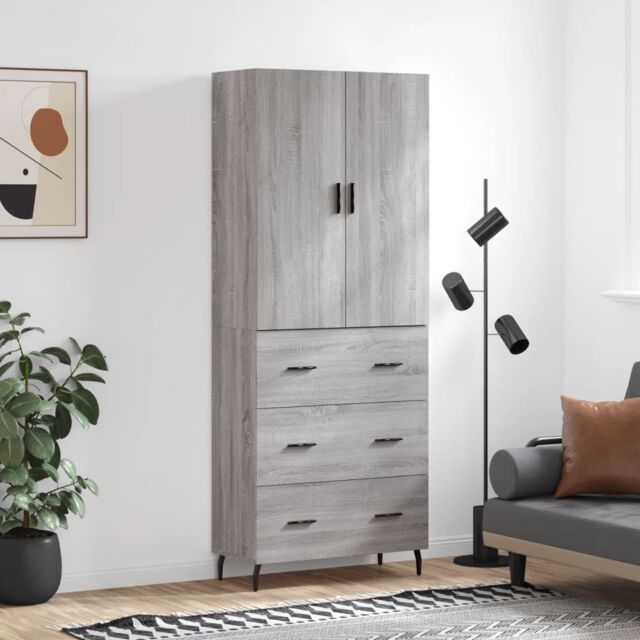 Berkfield Home Highboard Grey Sonoma 69.5x34x180 cm Engineered Wood - image 1