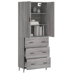 Berkfield Home Highboard Grey Sonoma 69.5x34x180 cm Engineered Wood - thumbnail 3
