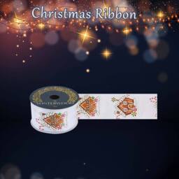 VFM e-Store Christmas Ribbon Garland 7cm x 10cm White X 1 - Size: 7 cm x 10 cm - thumbnail 3