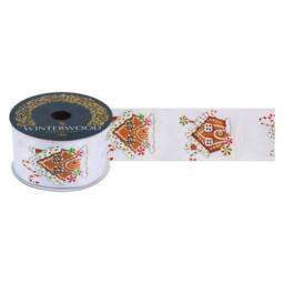 VFM e-Store Christmas Ribbon Garland 7cm x 10cm White X 1 - Size: 7 cm x 10 cm