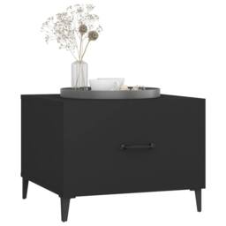 Berkfield Home Decorative Coffee Table with Metal Legs 2 pcs Black 50x50x40 cm - Size: 50 x 50 x 40 cm - thumbnail 4