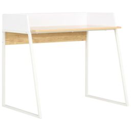 Berkfield Home Desk White & Oak 90x60x88 cm - Size: 90 x 60 x 88 cm