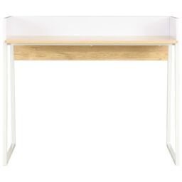 Berkfield Home Desk White & Oak 90x60x88 cm - Size: 90 x 60 x 88 cm - thumbnail 2